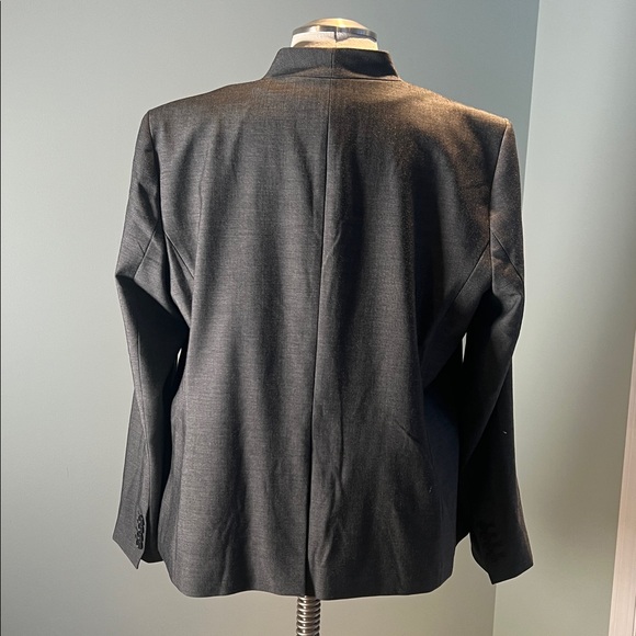 Ann Taylor Cutaway Blazer in Bi-Stretch Minimalist Office Attire Dark Gray 18 - Picture 4 of 11